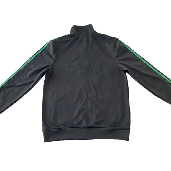 Men's Adidas Tracksuit Top Gray Green Fleece Size XL Sweat Suit - Picture 9 of 10